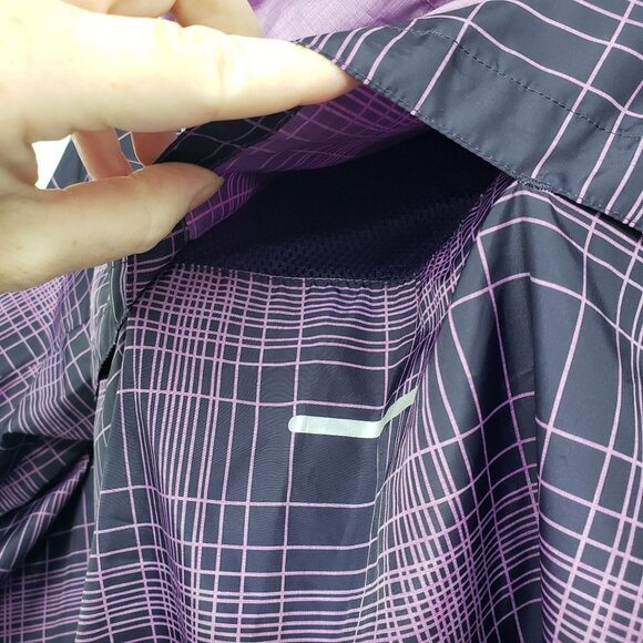Nike Phenom Vapor Purple Plaid Hooded Lightweight Windbreaker Running Jacket - Picture 4 of 12